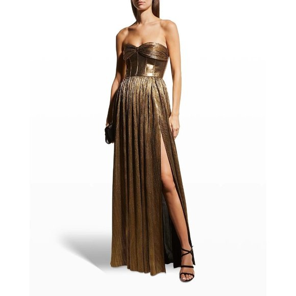Bronx and Banco Florence Strapless Gown Gold